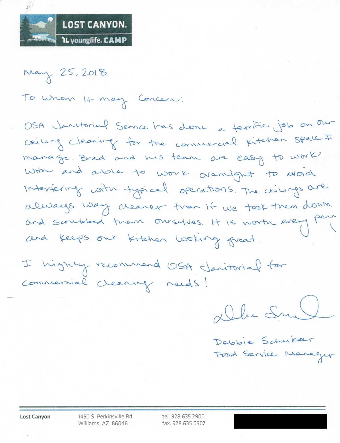 Lost Canyon Testimonial