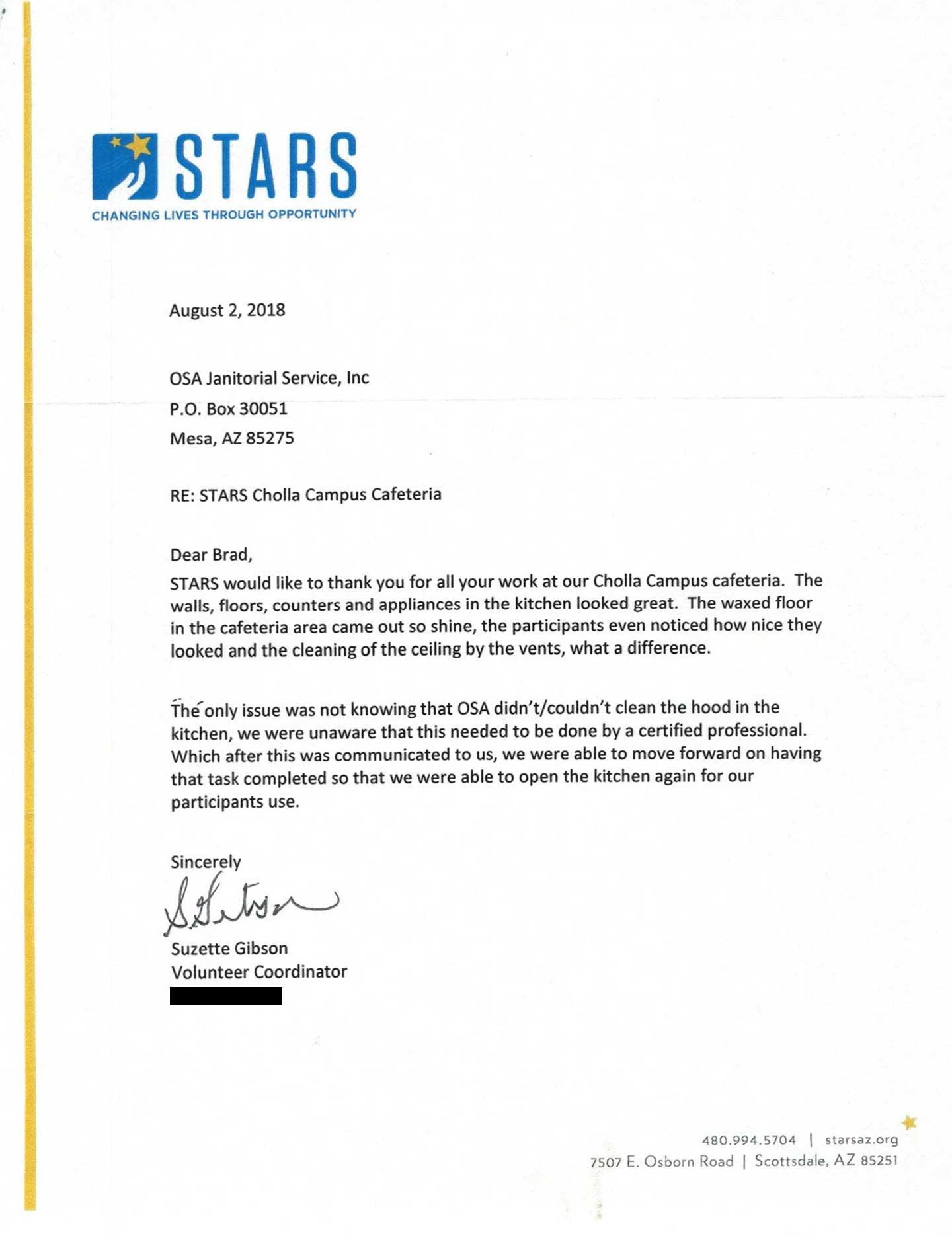 Stars Testimonial